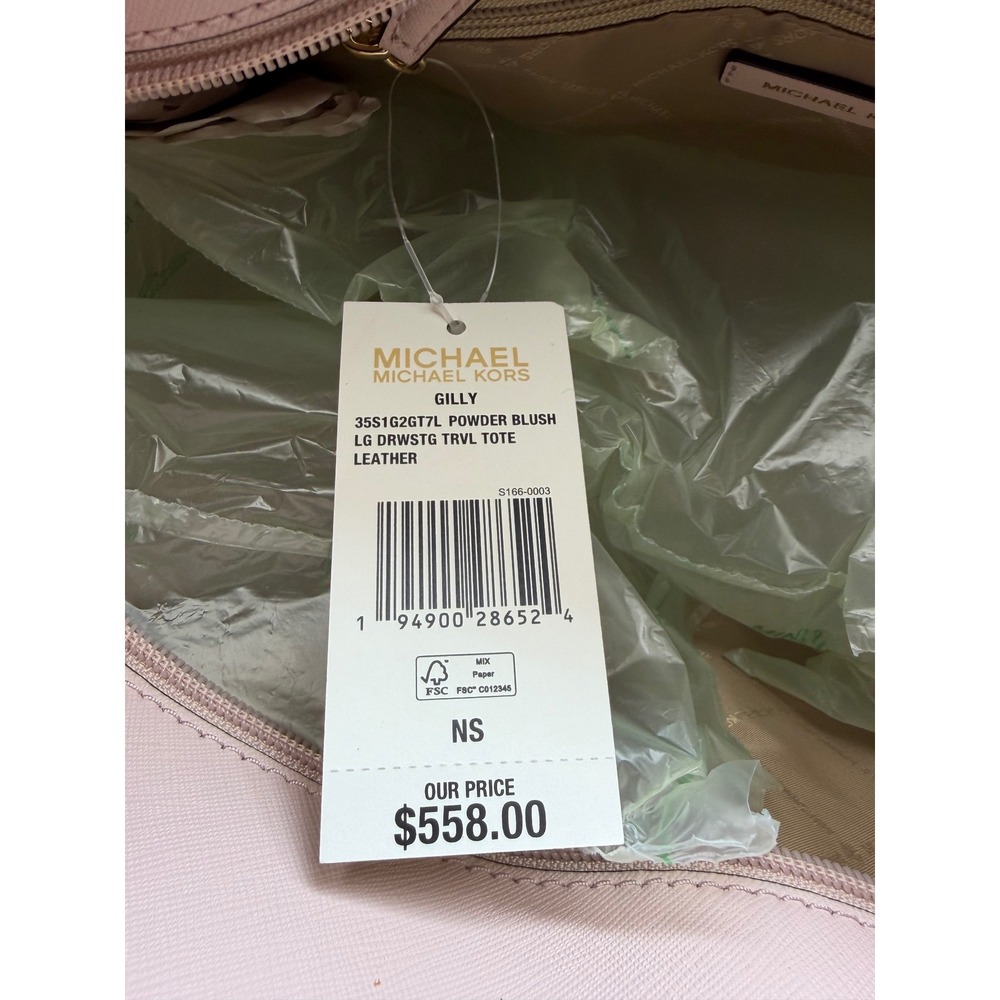 Michael Kors Gilly Large Drawstring Travel Tote Powder Blush Leather 35S1G2GT7L - Picture 7 of 12